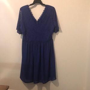 Blue lace top dress